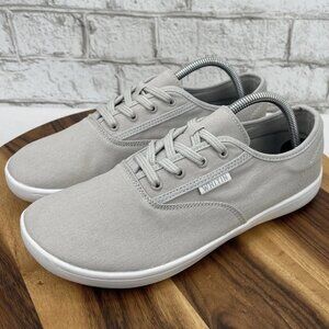 WHITIN Women's US 11 /42 Gray Canvas Lace Up Minimalist Barefoot Shoes W87